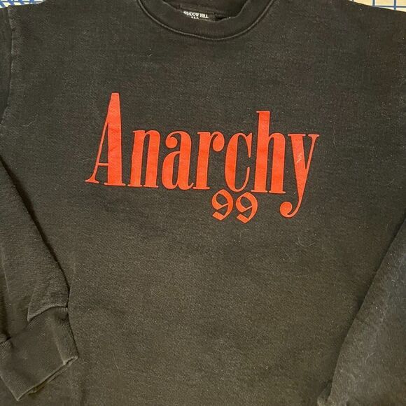 Shadow Hill Anarchy 99 Hoodie Size Medium Black Red Heavyweight Pullover - Picture 5 of 7